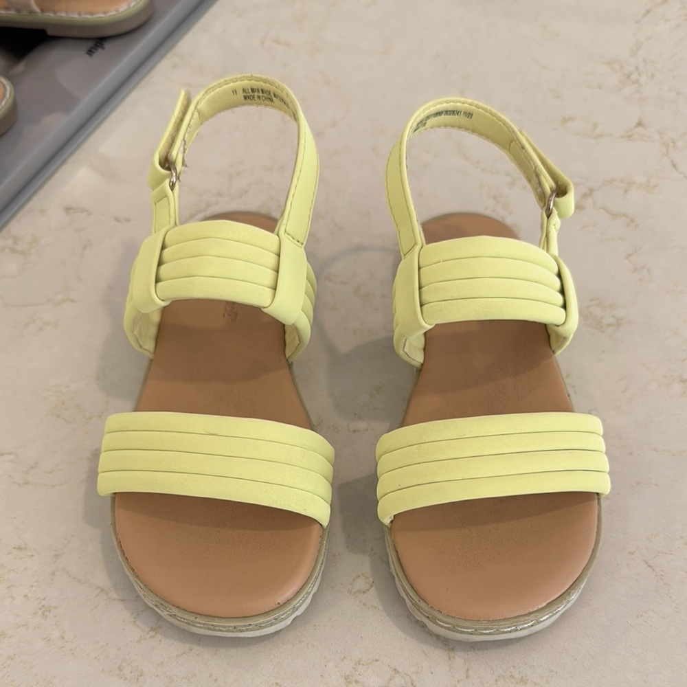 Cat & Jack - Toddler Girls Kyla Strappy Sandals - Light Yellow - Size: US 11